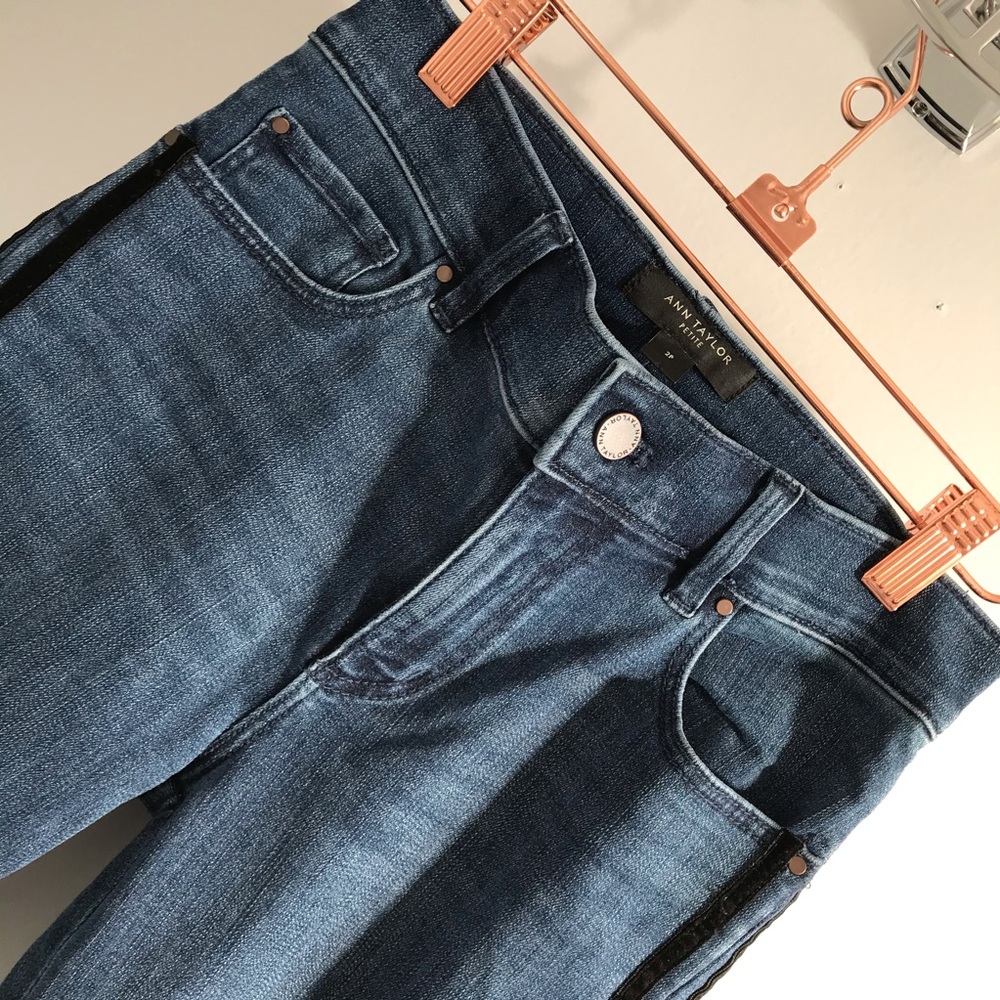 Ann Taylor Side Striped The Skinny Blue Jeans 2P - Picture 3 of 7
